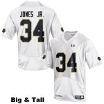Notre Dame Fighting Irish Men's Tony Jones Jr. #34 Navy Blue Under Armour Authentic Stitched Big & Tall College NCAA Football Jersey FBZ1799FN